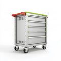 Chariot à outils 90 x 50 x 100 cm en acier gris vert à 5 tiroirs mobile
