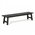 Banc de jardin 180 x 35 x 45 cm en métal noir - design à lattes