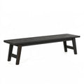 Banc de jardin 180 x 35 x 45 cm en bois noir à lattes style contemporain