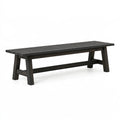 Banc 180 x 35 x 45 cm en bois noir style rustique