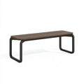 Banc 120 x 35 x 45 cm en bois brun et acier noir style industriel
